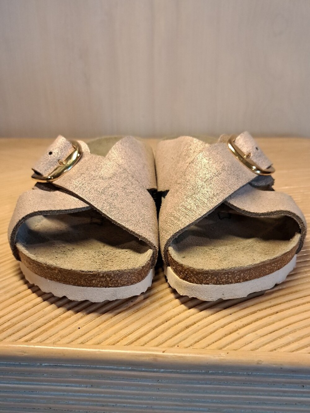 Birkenstock Sienna Big Buckle Rose Metallic Suede Sandals 39 US 9 - Picture 3 of 6